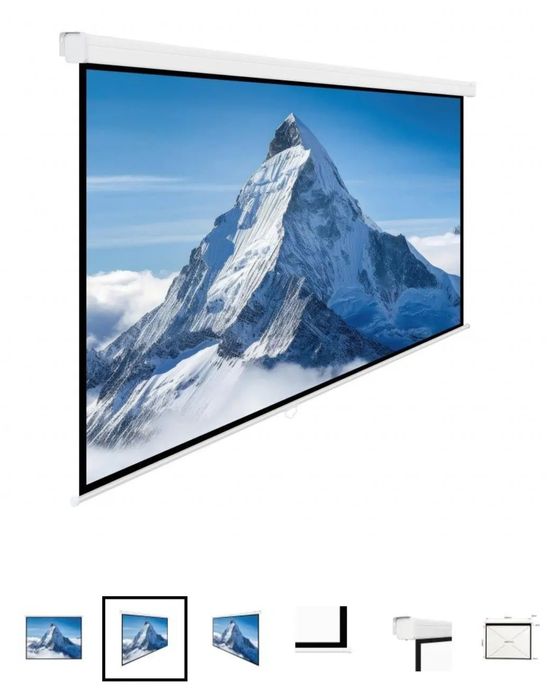 Ekran projekcyjny  półautomat 1:1 100" 254x254cm