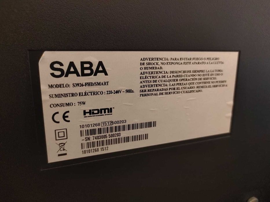 Televisao SMART TV LED LCD SABA  S3926-FHD ( Vestel ) 39"  Funciona OK