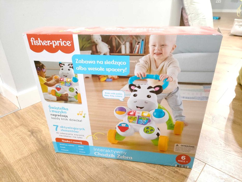Chodzik Fisher-Price Zebra, interaktywny chodzik - stan idealny