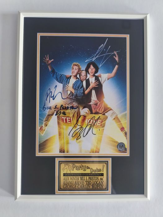 Moldura Filme Bill & Teds Excellent Adventure com Autógrafos (A4)
