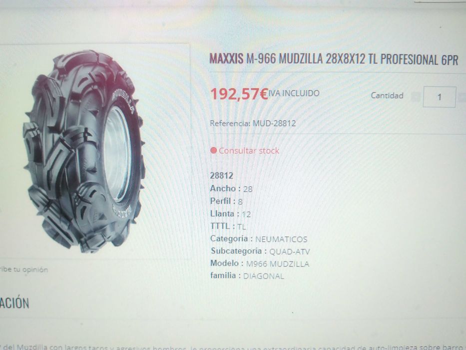 Pneus Maxxis Mudzilla 28/8-12