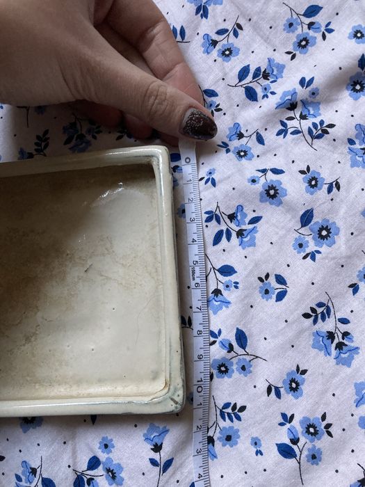 Doniczka do bonsai ceramiczna granatowa z podstawką