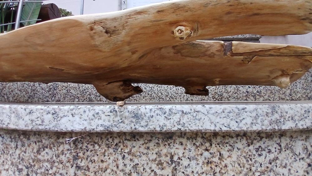 Fruteira,  centro de mesa  esculpida em tronco de laranjeira