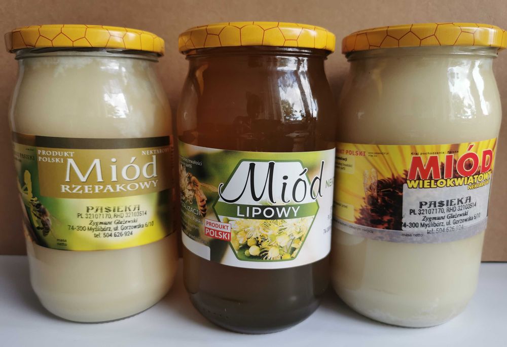 Miód pszczeli naturalny: wielokwiat, rzepakowy 2025