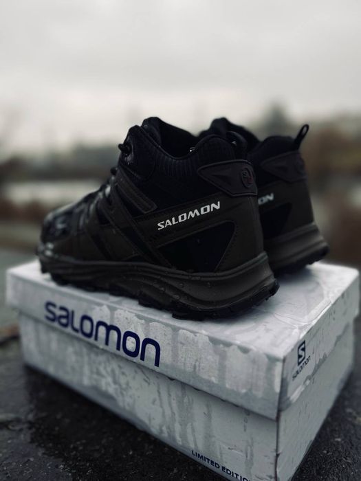 Кроссовки Salomon термо на зиму / кожаные саломоны gore-tex waterproof