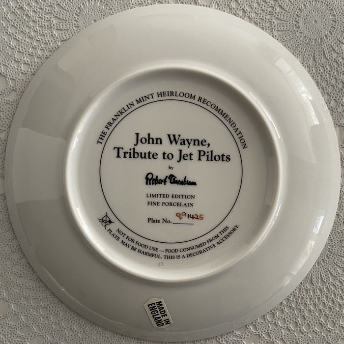 Talerz Kolekcjonerski Franklin Mint John Wayne „Tribute To Jet Pilots”