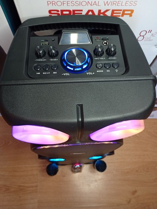 Караоке акустика Atlanfa-82(Bluetooth,SD,USB,FM) пультДУ, 2микрофона.