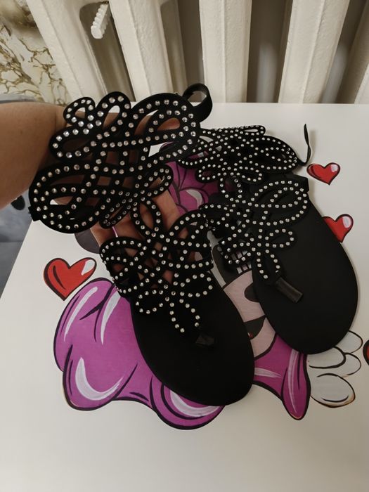 Чорні босоніжки, шльопанці 43 розмір