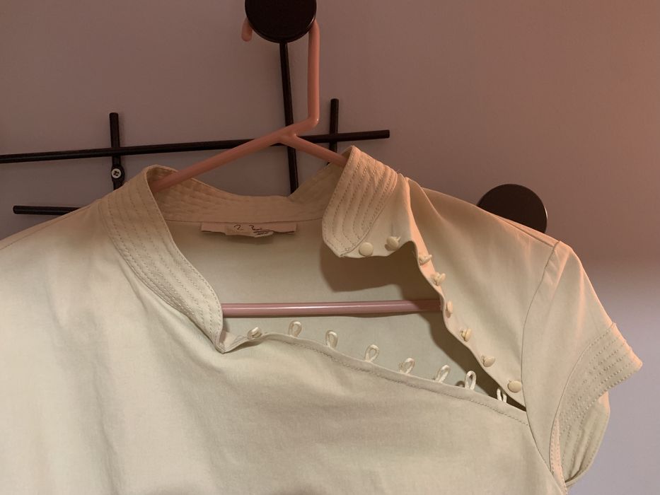 Vestido em seda beje marca zem basic novo