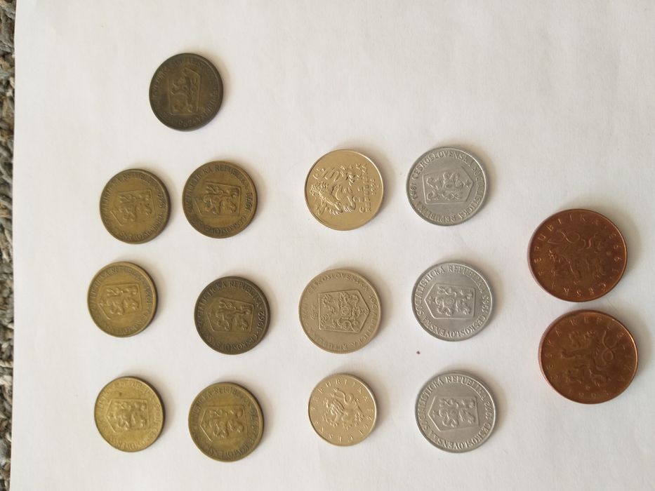 Monety czeskie. 15 sztuk