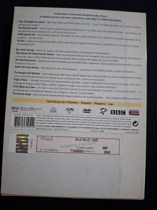 DVD Allo, Allo Best of com 12 Episódios.*