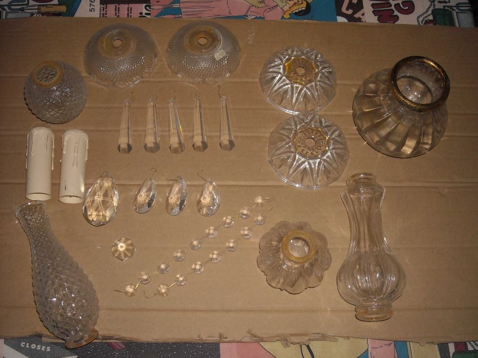 Pecas antigas vidro para candeeiros lustres