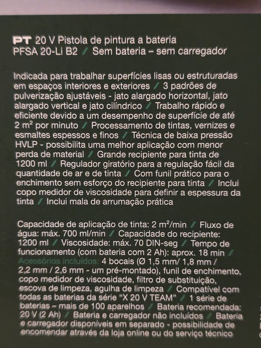 Pistola de pintura 20v parkside