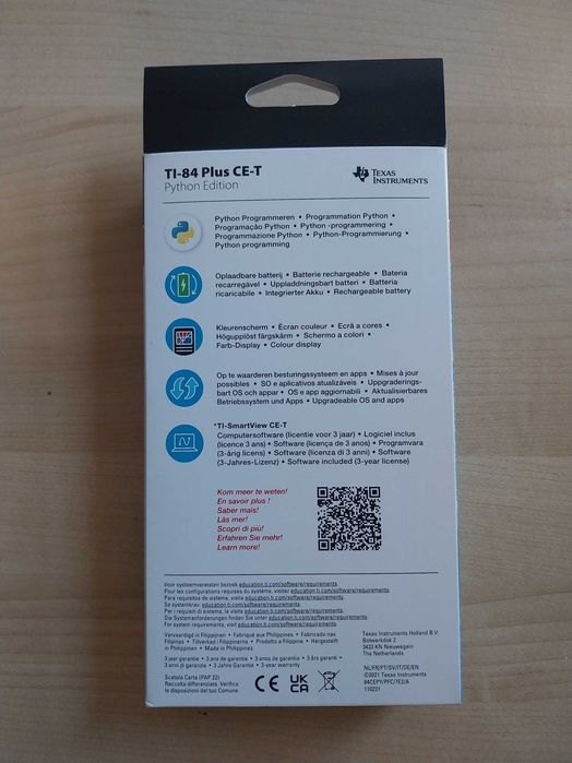 Calculadora Texas TI-84 Plus CE-T Python Edition +Software