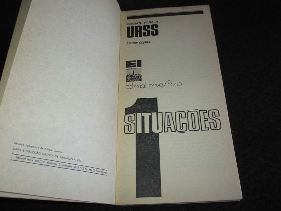 Livro Convite para a URSS Óscar Lopes