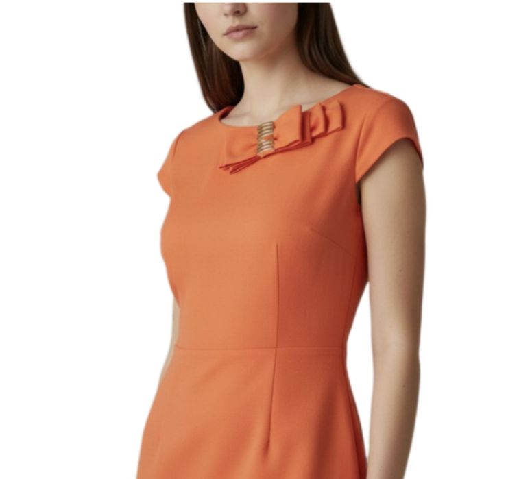 Elegancka sukienka w kolorze koralu rozmiar S wiskoza