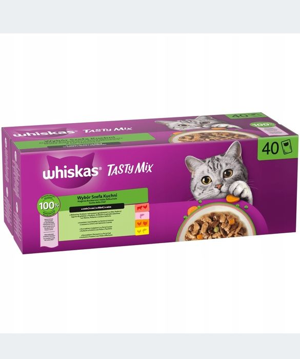 Whiskas Tasty Mix 40 Mokra Karma Dla Kota Wybór Szefa Kuchni W Sosie