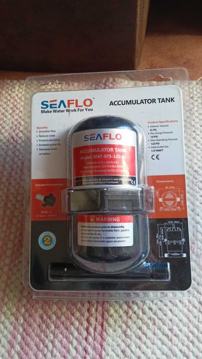 Seaflo Tanque acumulador pressurizado 0,75 l novo