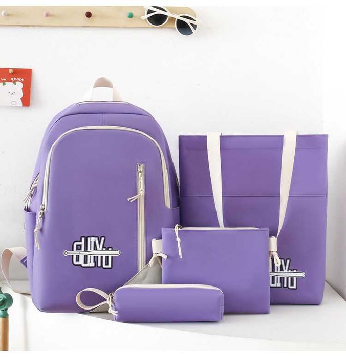 Школьный рюкзак набор, 3 цвета, черный, зеленый, розовый.