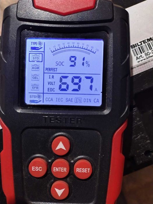 Akumulator samochodowy Biltema, 74Ah 660A, 100% sprawności