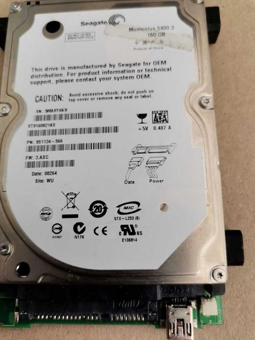 Жесткий диск винчестер HDD Seagate 160GB 5400rpm 8MB ST9160821AS SATA