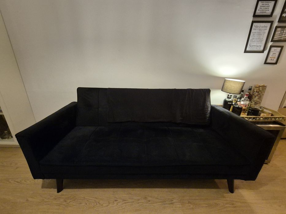 Sofa veludo preto