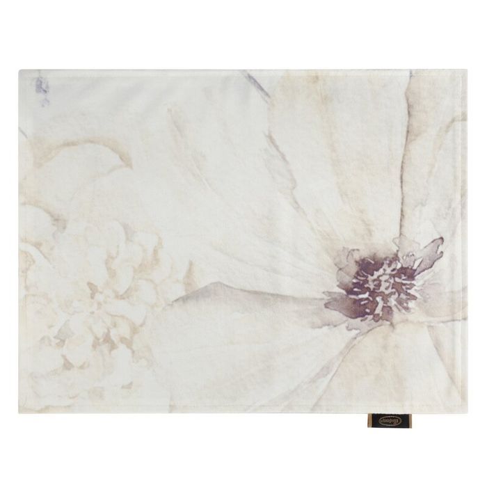 Obrus serweta 30x40 Velvet podkładka kremowy beżowy kwiaty welurowy komplet 4 szt