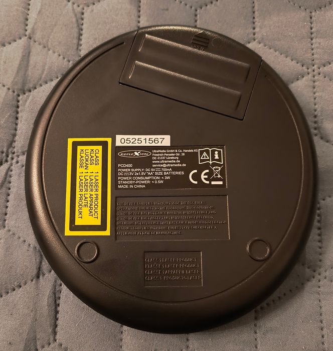 Reflexion PCD-400 nowy przenośny odtwarzacz CD ze słuchawkami, czarny