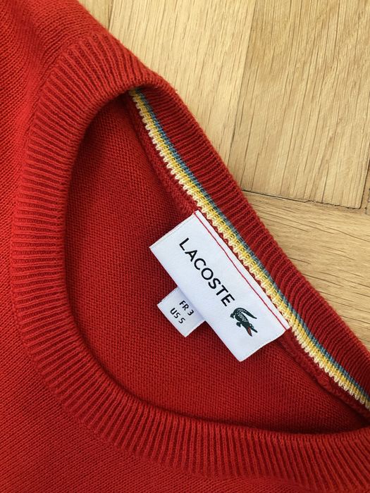Męski czerwony sweter Lacoste S bawełniany