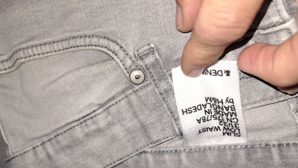 Szare dżinsy spodnie h&m 31/32