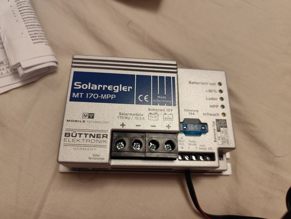 Regulator ładowania Mppt Buttner 170Wp 12V. Kamper, lifepo4