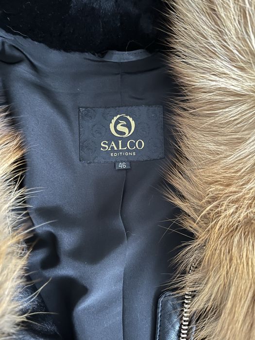 Мутонова шуба з лисицею