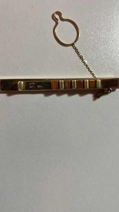 Clipe de gravata em ouro maciço 14K - 8,4g -
