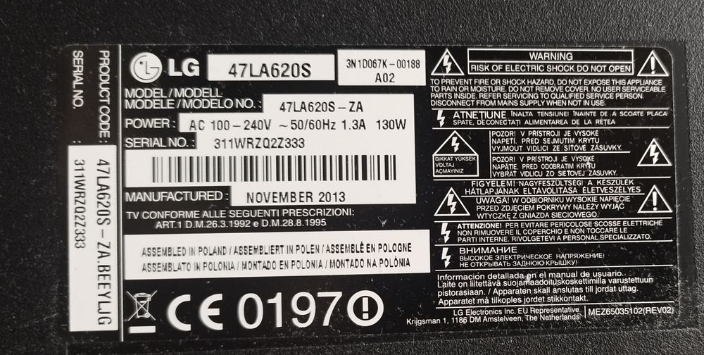 Telewizor LG 47" Smart TV okulary 3D