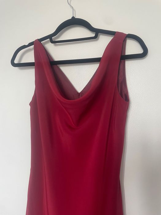 Suknia bordowa. 38, maxi.