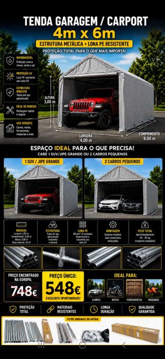 Garagem Portátil. Oportunidade