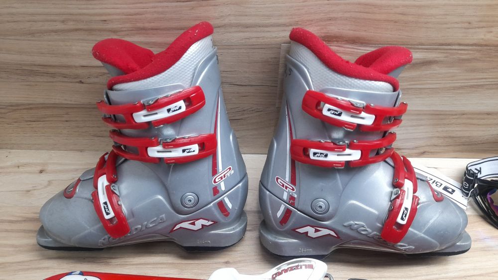 Narty 100cm BLIZZARD Buty 20.5cm/32 Kijki Kask Gogle