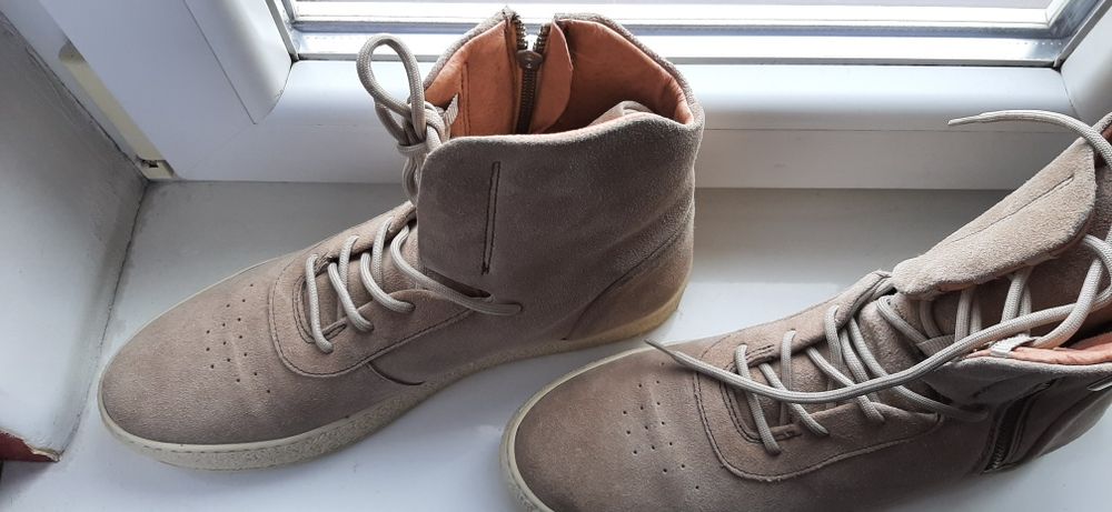 Męskie buty skóra zamszowe