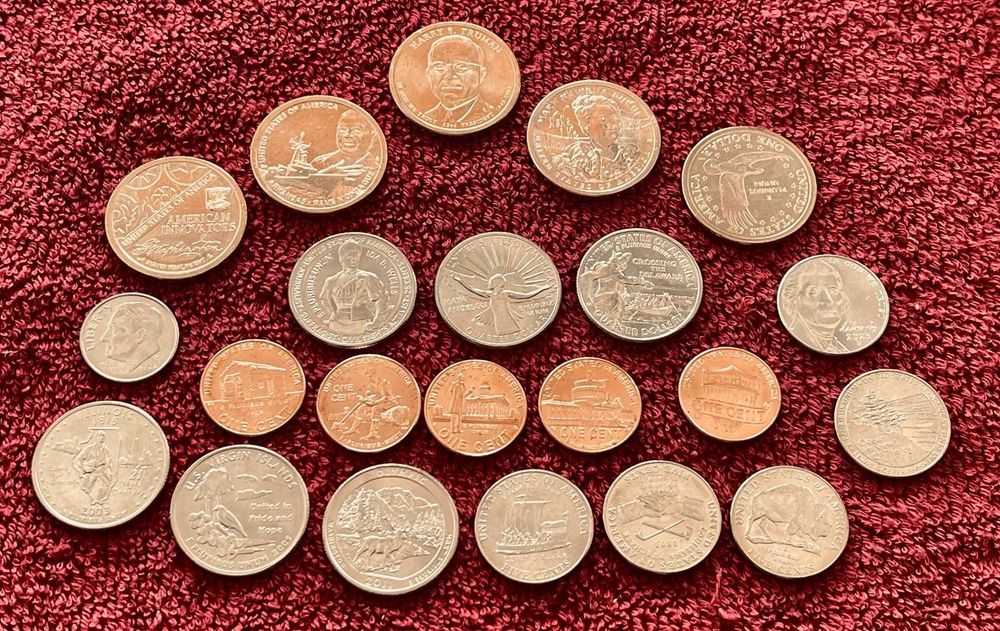 Монети США UNC  (долари, квотери, центи)