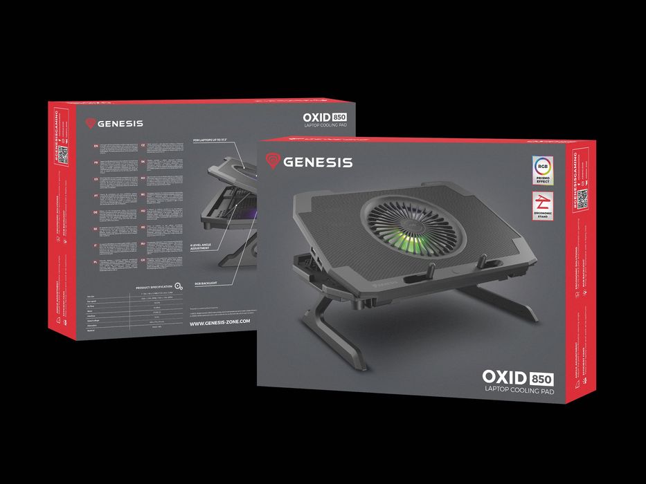 Підставка для ноутбука Genesis Oxid 850 RGB охлаждающая подставка 17.3