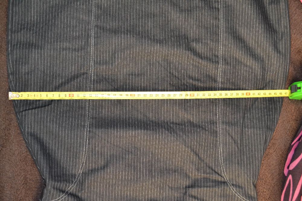 Sukienka taliowana orsay pasy paski elegancka do pracy M 38 granat