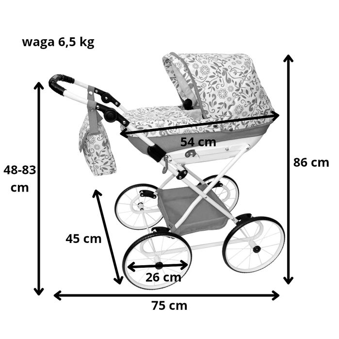 Wózek Dla Lalek Głęboki Duży Polski Gwarancja Promocja