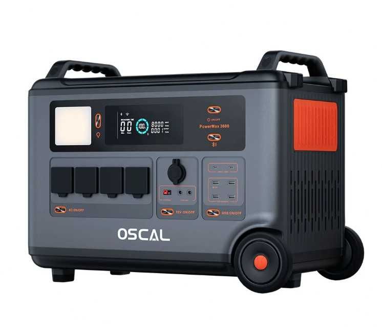 Estação Energia Solar Oscal 3600W/7200W MPPT 1600W 3600Wh BT e WI-FI