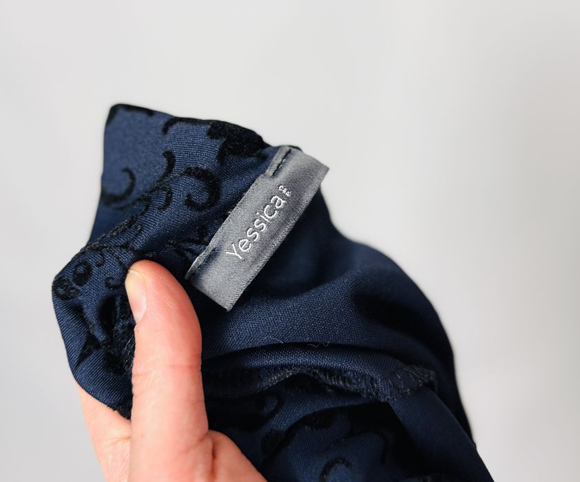 Granatowa spódnica w barokowy wzór 5XL 50