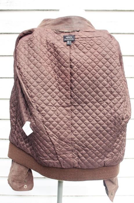 Kurtka Mango skora naturalna ocieplana