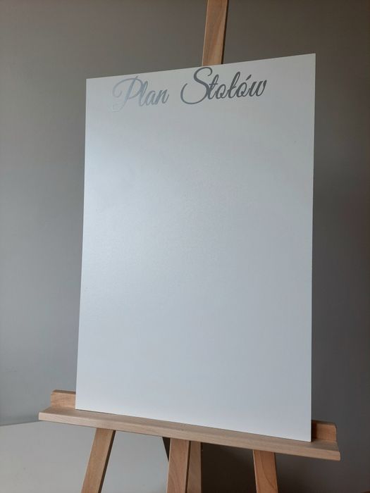 Plan stołów Tablica ślubna Srebrny napis