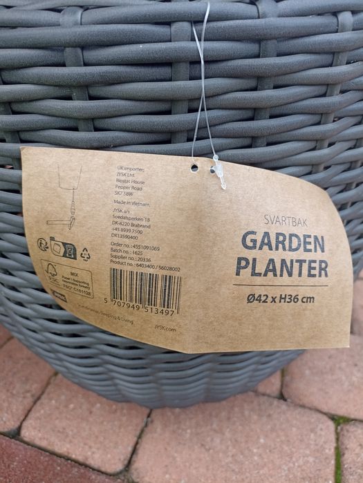Jysk Donica Garden Planter SVARTBAK 42 cm x 36 cm