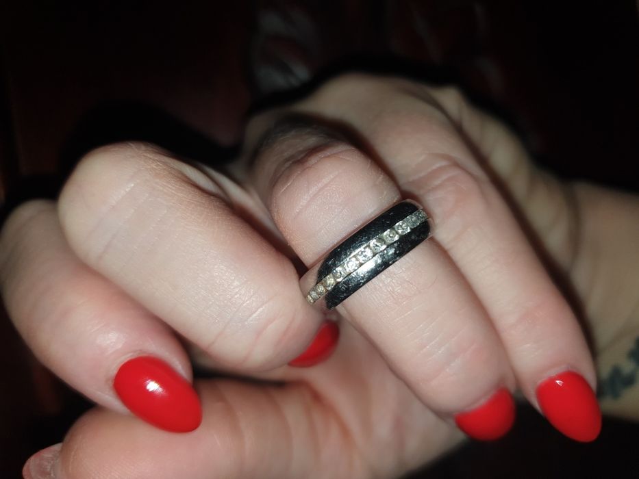 Obraczka Kruk z cyrkoniami