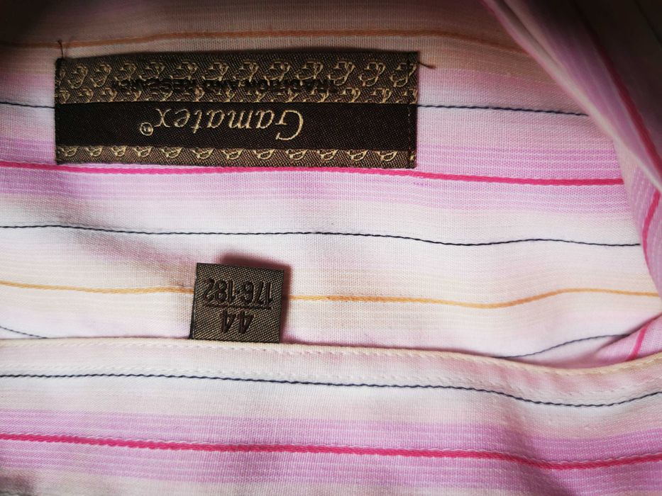 Koszula męska krótki rękaw, w paski rozm. 44 (XL)