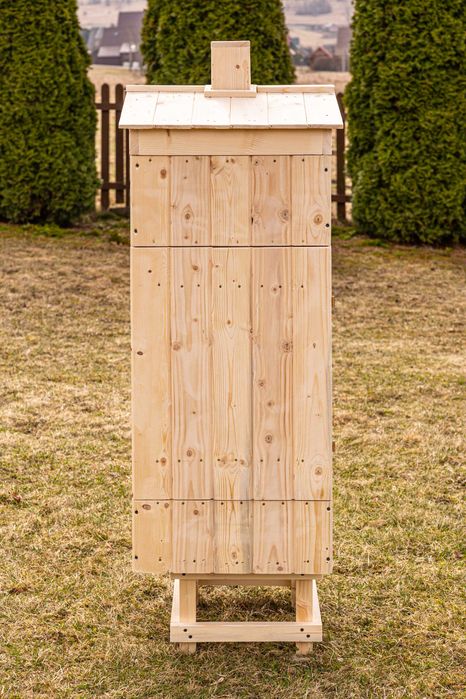 Wędzarnia ogrodowa drewniana DUŻA, 2-komorowa.